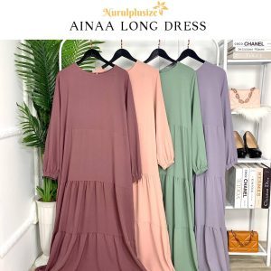 Plussize Muslimah Ironless Dress Aina