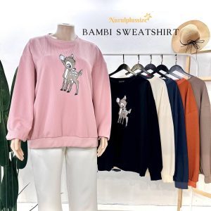 Bambi Cartoon Sweatshirt Ironless